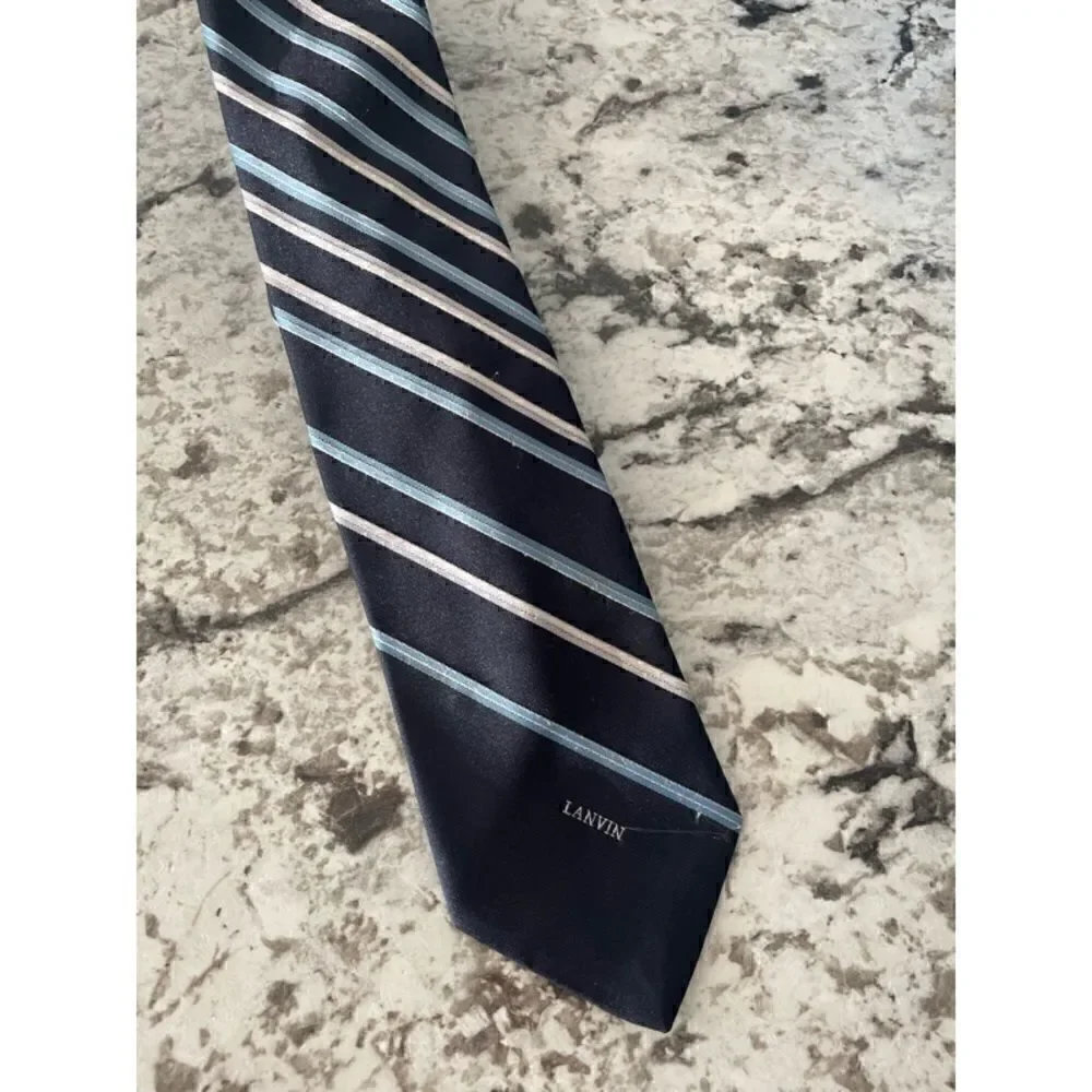 Lanvin Designer Mens Stripe Tie